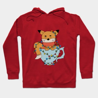 Festive Fox Glow: Christmas Lantern Garland Charm Hoodie